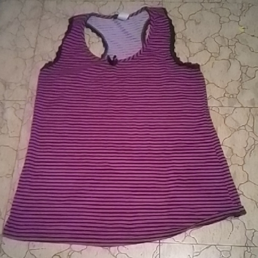 Vibrant Purple Striped Sleeveless Tank Top